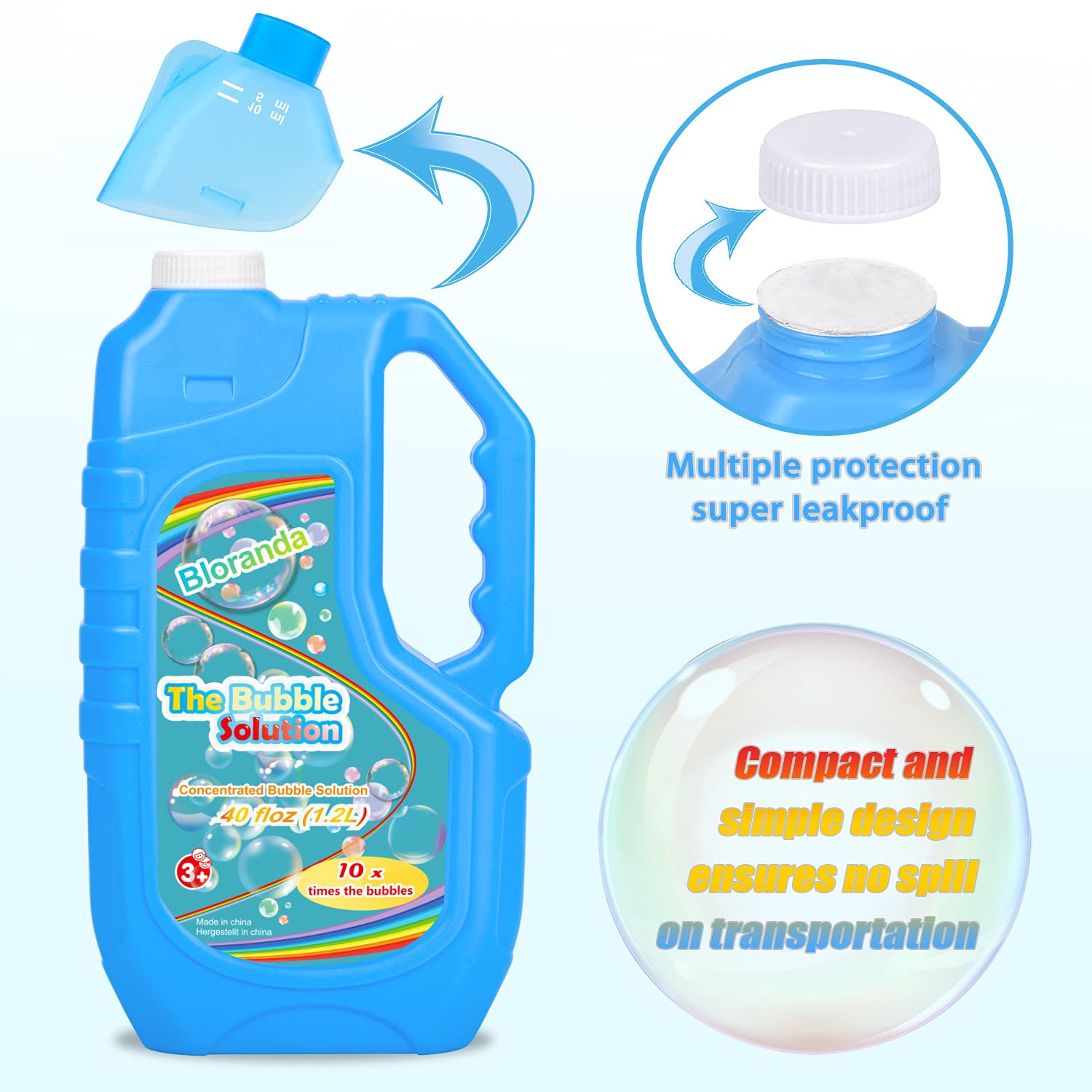 Buy Bloranda Bubble Solution Refill (Up to 3 Gallon) 40 oz Concentrated