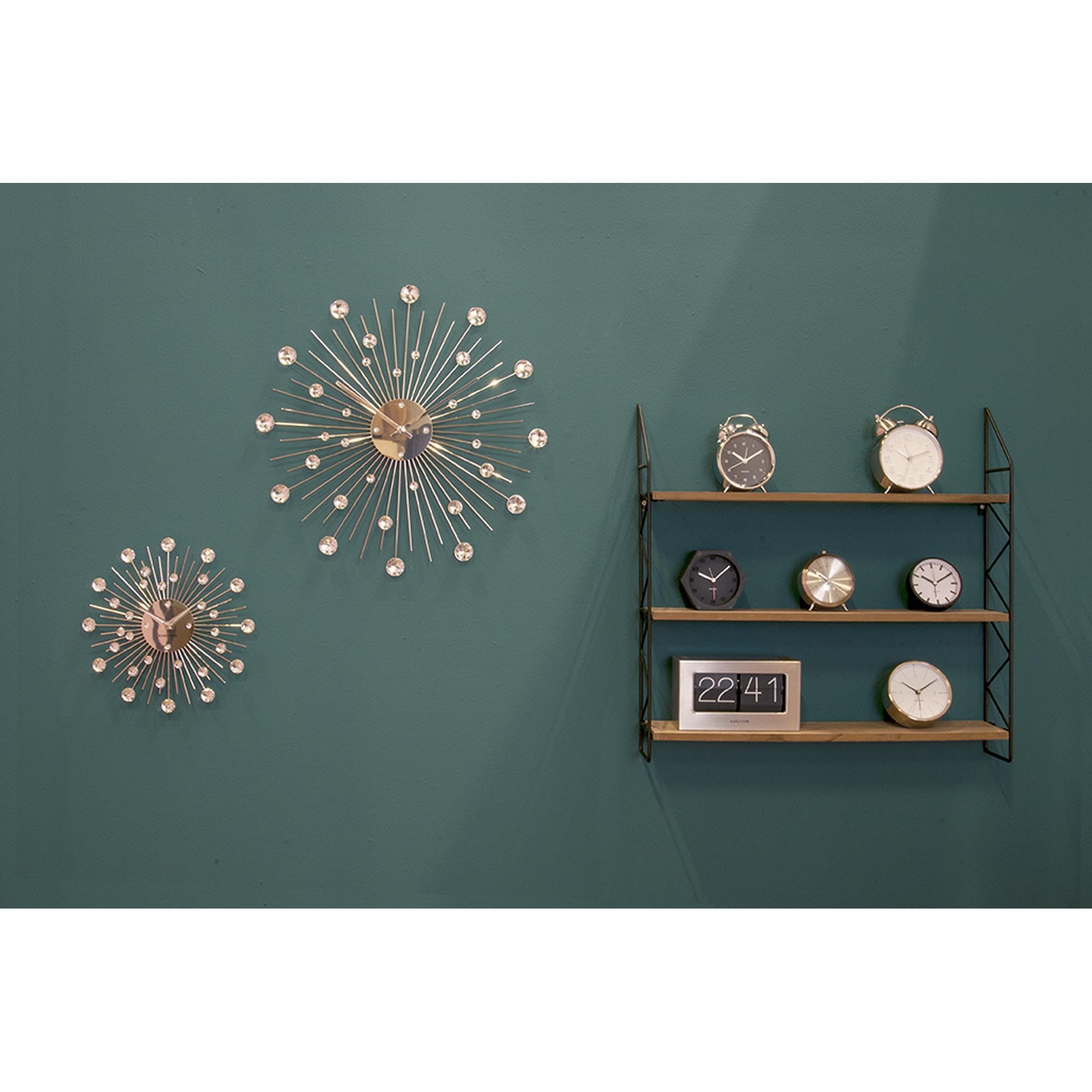 Image secondaire de Karlsson KA4860 Horloge Murale Ronde Sunburst Crystal Medium Gris Chrome D30 cm