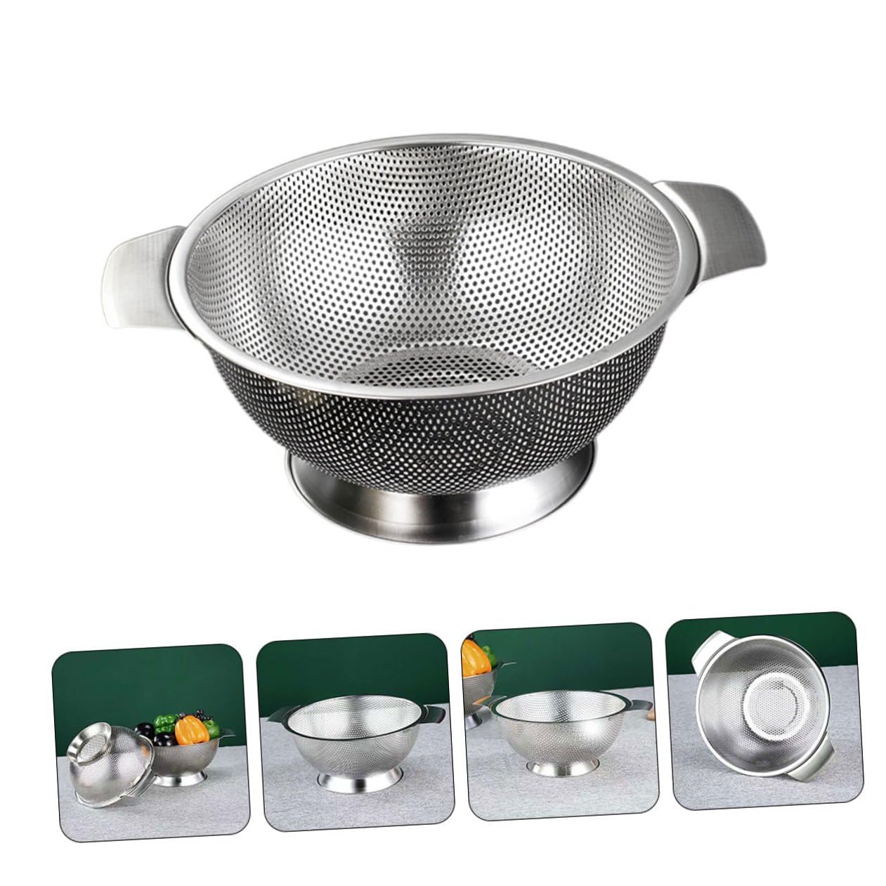 DOITOOL Colador de Arroz Resistente y Práctica de Acero Inoxidable Malla Fina para Limpiar y Escurrir Arroz y Frutas Cesta de Drenaje Cocina