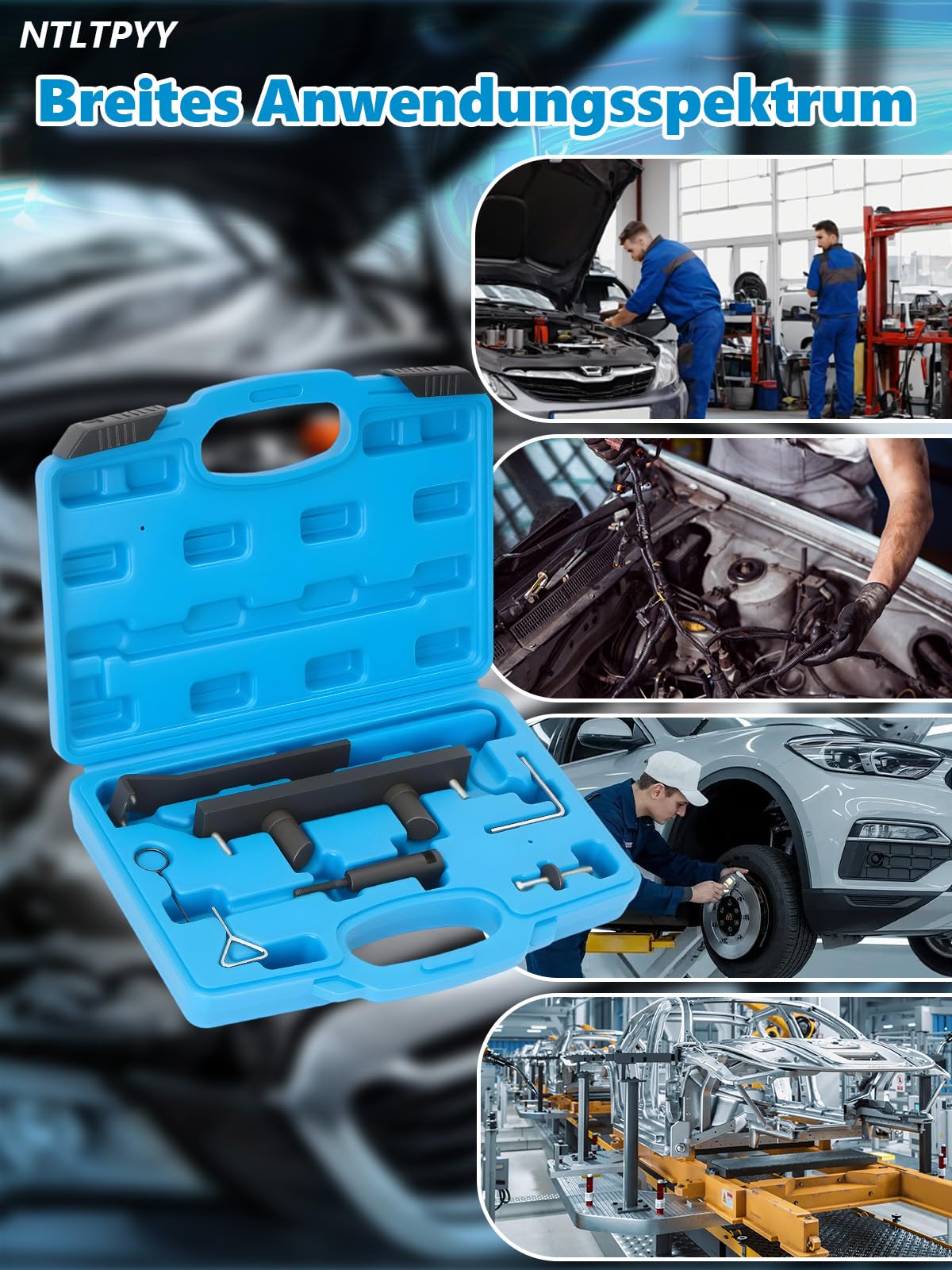 Kit Attrezzi per Messa in Fase Motore, Set di Strumenti per Allineamento e Fasatura Alberi a Camme Compatibile con Audi A3 A4 A6 VW Golf Passat Touran 2.0L FSI/TFSI