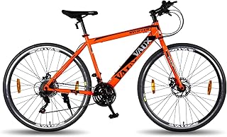 Vaux Swifter-Pro Hybrid Cycle for Men with Dual Disc Brake, 21 Speed Gear Cycle Steel Frame, Alloy Rims & 700Cx35 Thin Tyre Cycle, Bicycle for Adults Age Group 15+ Years