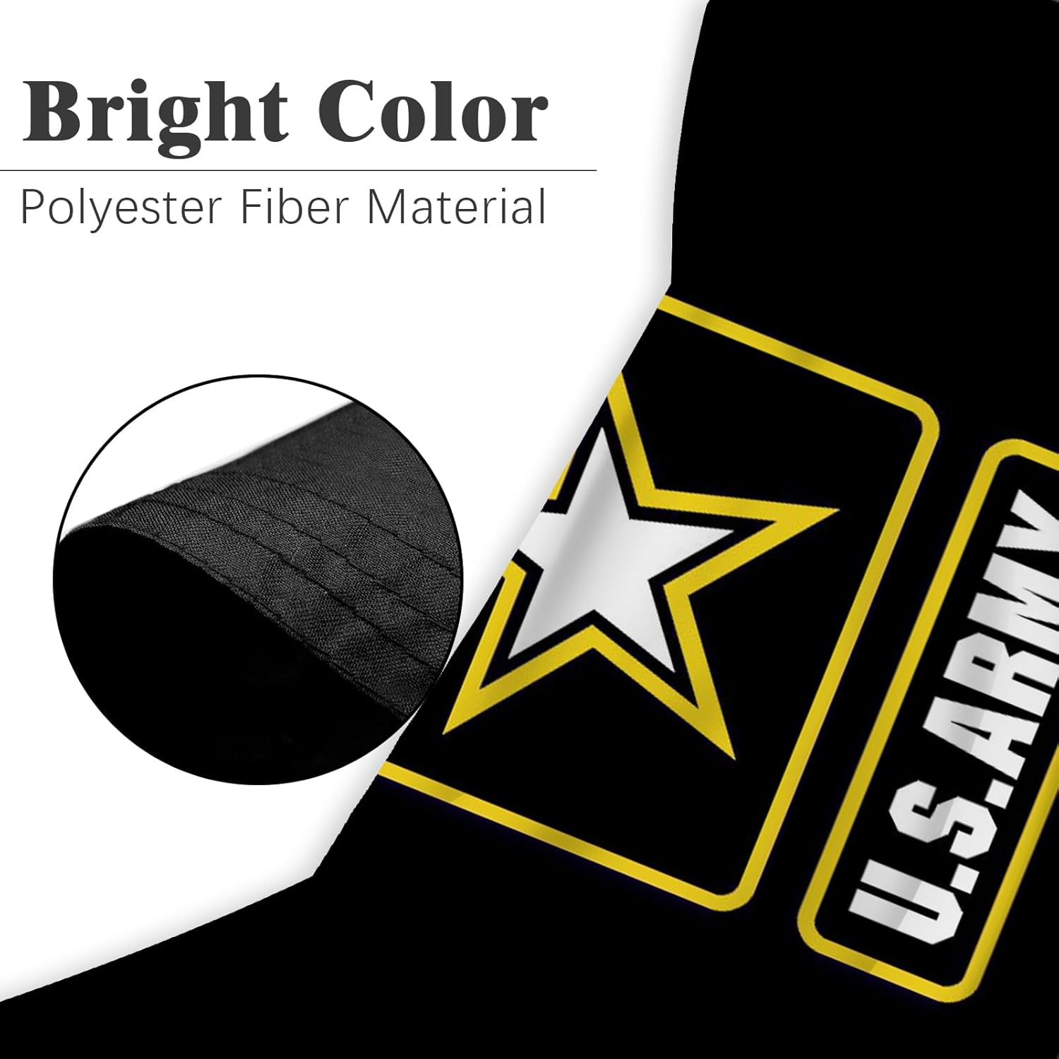 Black US Army Military Flag 3x5 Outdoor Double Sided Heavy Duty Black United States Army Flag for Outside with Durable Canvas Header and 2 Non Fading Brass Grommets