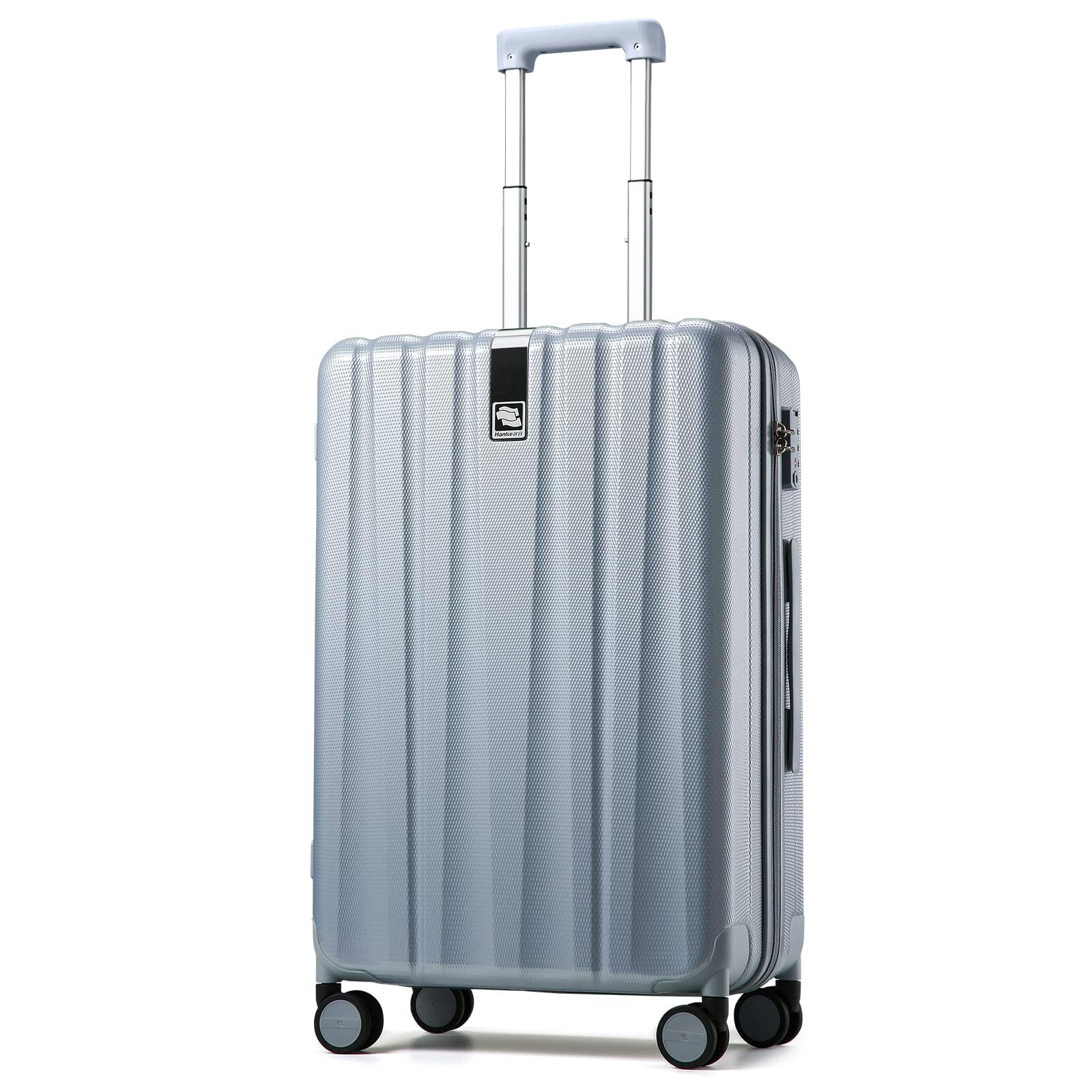 Hanke 20 Inch Carry On Luggage 22x14x9 Airline Approved Lightweight PC Hard Shell Suitcases with Wheels Tsa Luggage Rolling Suitcase Travel Luggage Bag for Weekender(Gray)