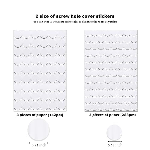 Miniatura 9 de Hession 324 piezas adhesivas para agujeros para tornillos, muebles de madera, PVC, 6 colores, estilo clásico