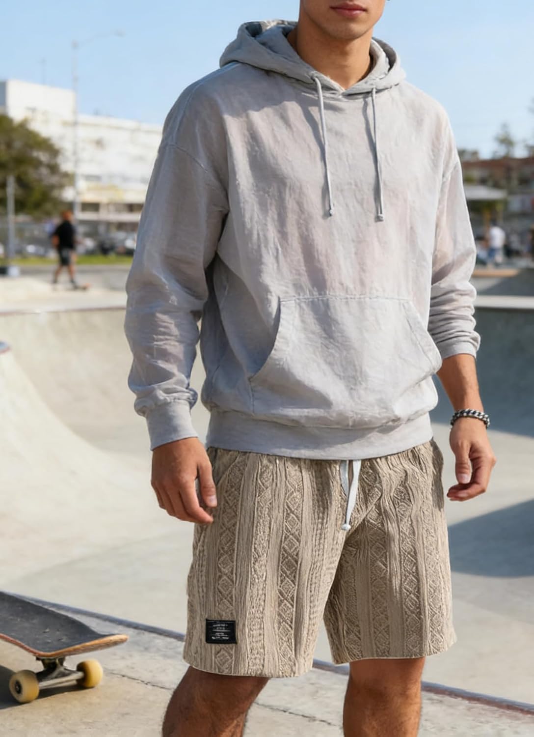 Mens Shorts Casual Summer Beach Shorts Cargo Short Loose Fit with Side Pockets for Vacation - Image 4