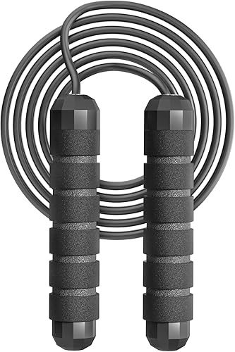 Cuerda de saltar, cuerda de saltar de velocidad rápida sin enredos con rodamientos de bolas para hombres, mujeres y niños, cuerda de saltar de acero