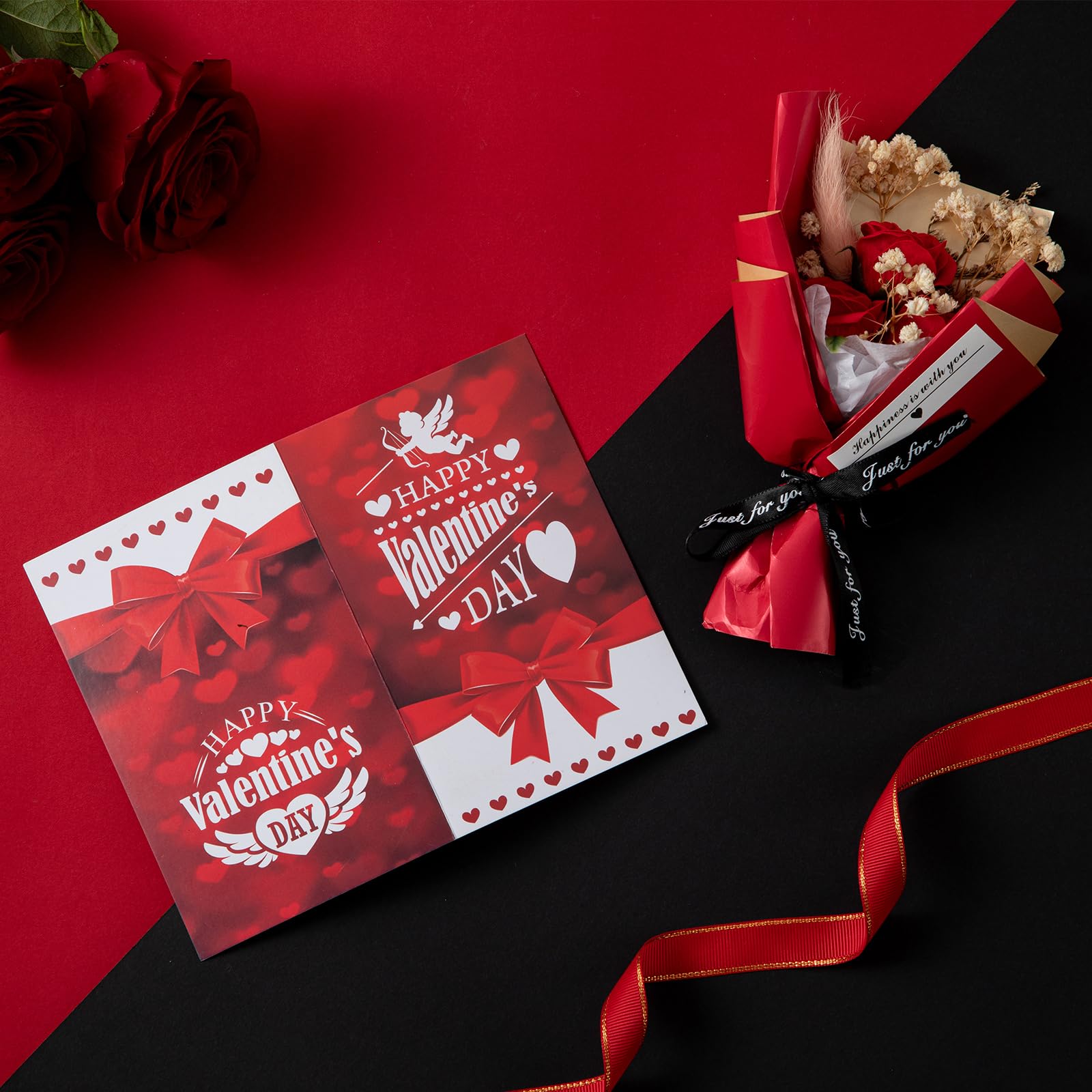 Gifts Box for Girlfriend Wife Lover Valentines Day Birthday Gifts for Women Heart-shaped Gift Red Rose Love Gift Basket Love You Wedding & Engagement Anniversary Romantic Set