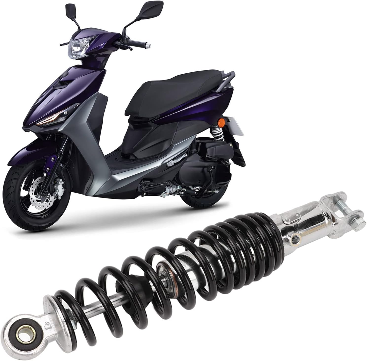 Motorcycle Rear Shock Absorber 300MM 3000LB Steel Alloy Rear Spring Shock Absorber Replacement for JOG 100 (Black)