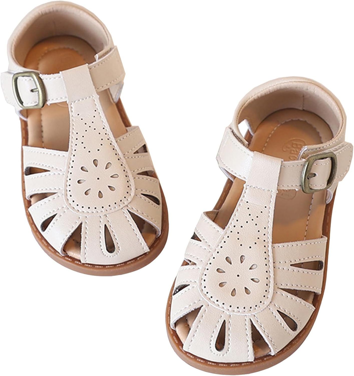 WUIWUIYU Toddler Boys Gilrs Closed-Toe Fisherman Sandals Summer T-Strap Dress Shoes Water Beach Outdoor Shoes