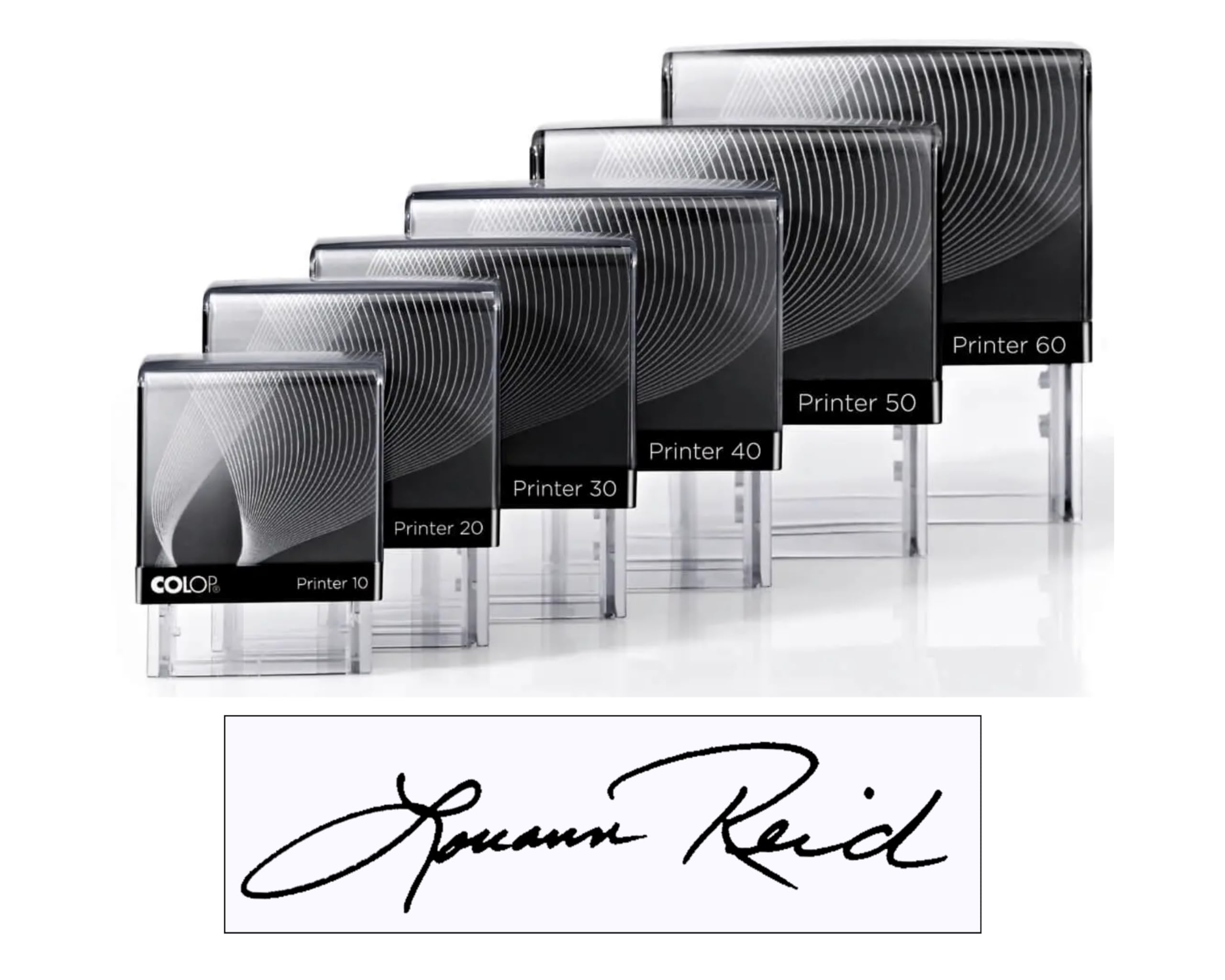 Custom Signature Name Stamp - Self Inking - Black Ink Blue Ink (Extra Large)