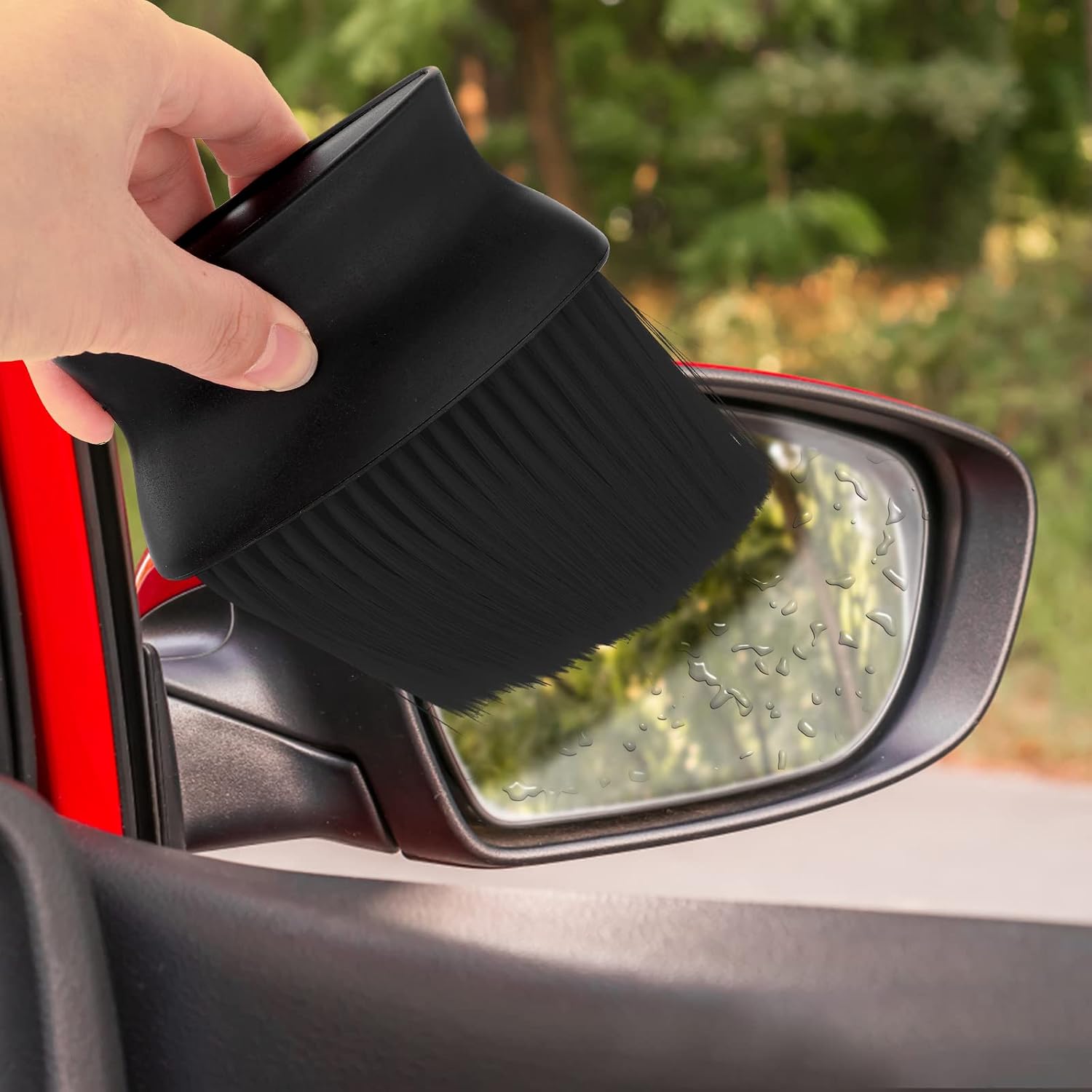 Cobee Car Detailing Brush, Car Cleaning Brushes Duster Soft Bristles Detailing Brush Dusting Tool Dust Removal Brush Dirt Dust Clean Brushes for Car Interior Exterior Leather Air Vents(Black)