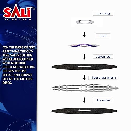 Miniatura 3 de SALI Paquete de 5 ruedas de corte de 14 pulgadas de uso general de metal para amoladoras de 14 pulgadas, disco de corte agresivo de 14 x 1/8 x 1
