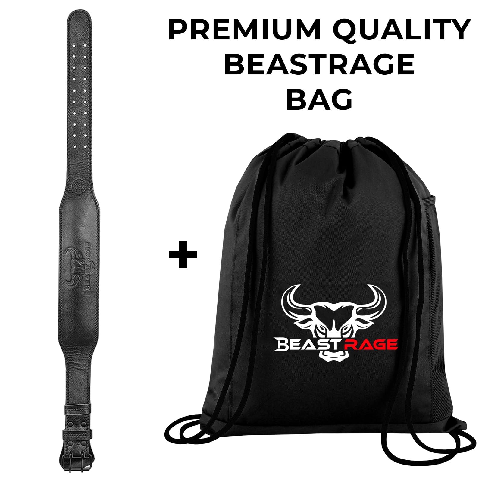 BEAST RAGE Cintura per sollevamento pesi in pelle resistente palestra body building 10 fori regolabili 10,2 cm imbottito lombare supporto per la schiena esercizio powerlifting fitness