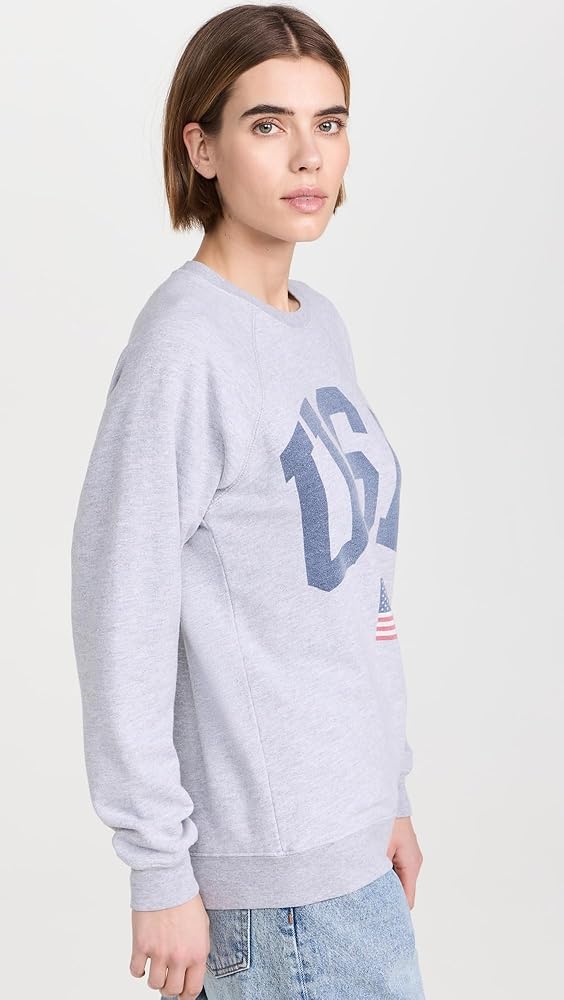 Original Retro Brand Women's USA Sweatshirt, Vintage Heather