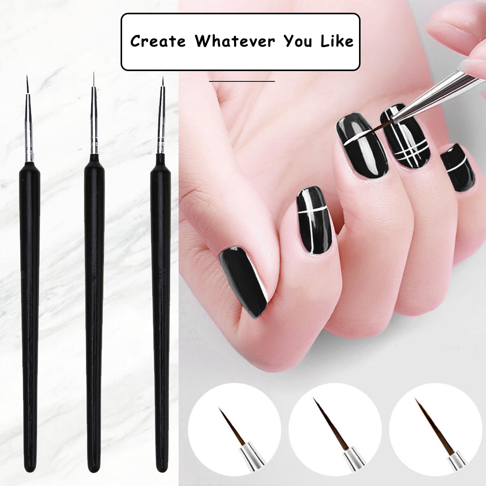 Dual-ended Nail Art Penna,Spazzola per Unghie UV,2 in 1 Nail Art Brush Dual Ended Polygel Spazzola,Accessori Unghie,Strumenti Gel UV Acrilico Unghie Extension Nail