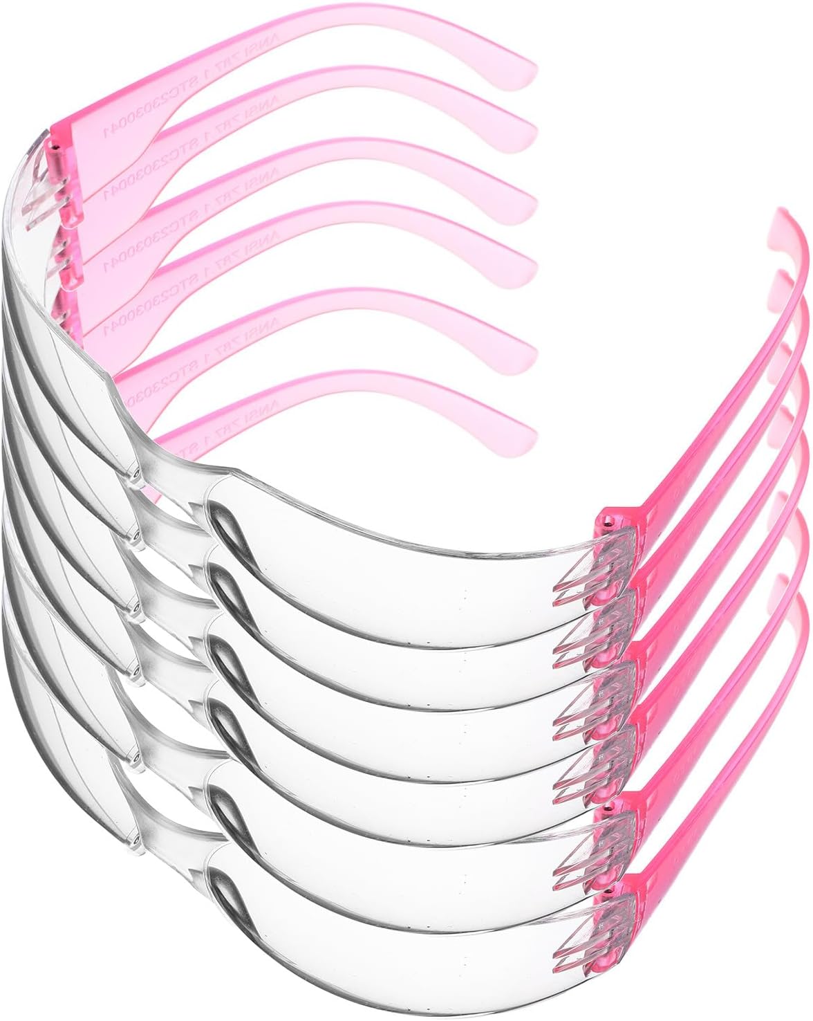 6pcs Safety Goggles with Impact Resistant Lenses Protective Eyewear for Water Play and Laboratory Use Frame Pink Legs