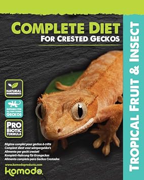 Komodo Crested Gecko Complete Diet Tropical Fruit & Insect High Quality Balanced Highly Nutritious Safe Natural Healthy Non Toxic Lizard Food - 60g