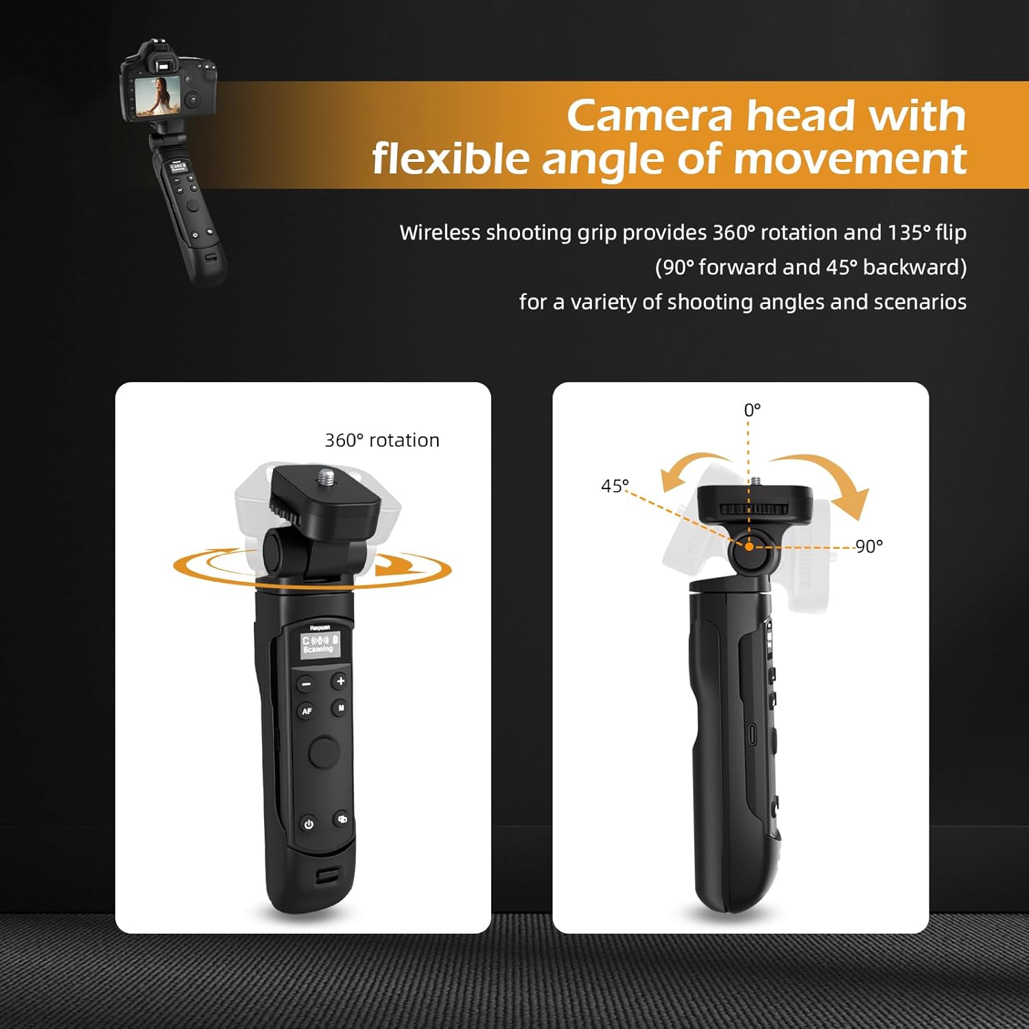for Canon Tripod Wireless Shooting Grip with Shutter Release - Mini-Tripod with Rechargeable Remote Control for G7 X III/R50/R8/R5/R10/G5 X II/R100/M6 II/M200/M50/R50 V/6D II/V10/V1/SL2, for Vlogging