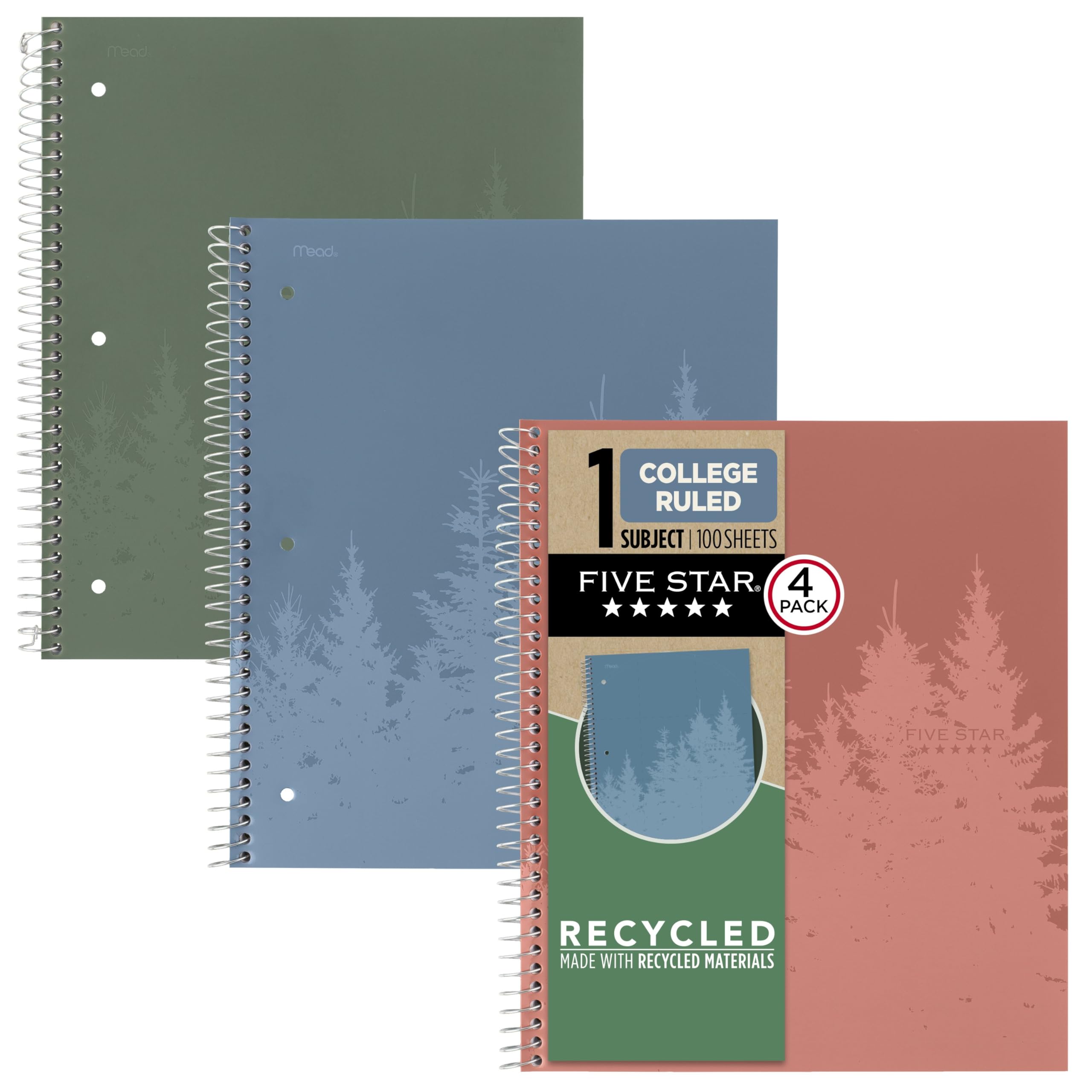 Amazon.com: Five Star Spiral Notebook + Study App, 4 Pack, 1