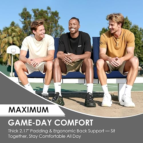 Miniatura 2 de Stadium Seats with Back Support,Bleacher Chairs with Cushion, Portable Folding Stadium Chair with Removable Cushion and Large Pocket for School