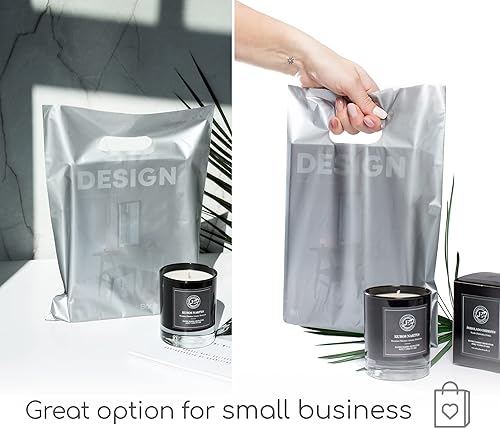 Miniatura 29 de 100 bolsas de 1.5 mil de grosor, 9 x 12 pulgadas, bolsas de agradecimiento con asas extragruesas perfectas para mercancía, pequeñas empresas y venta