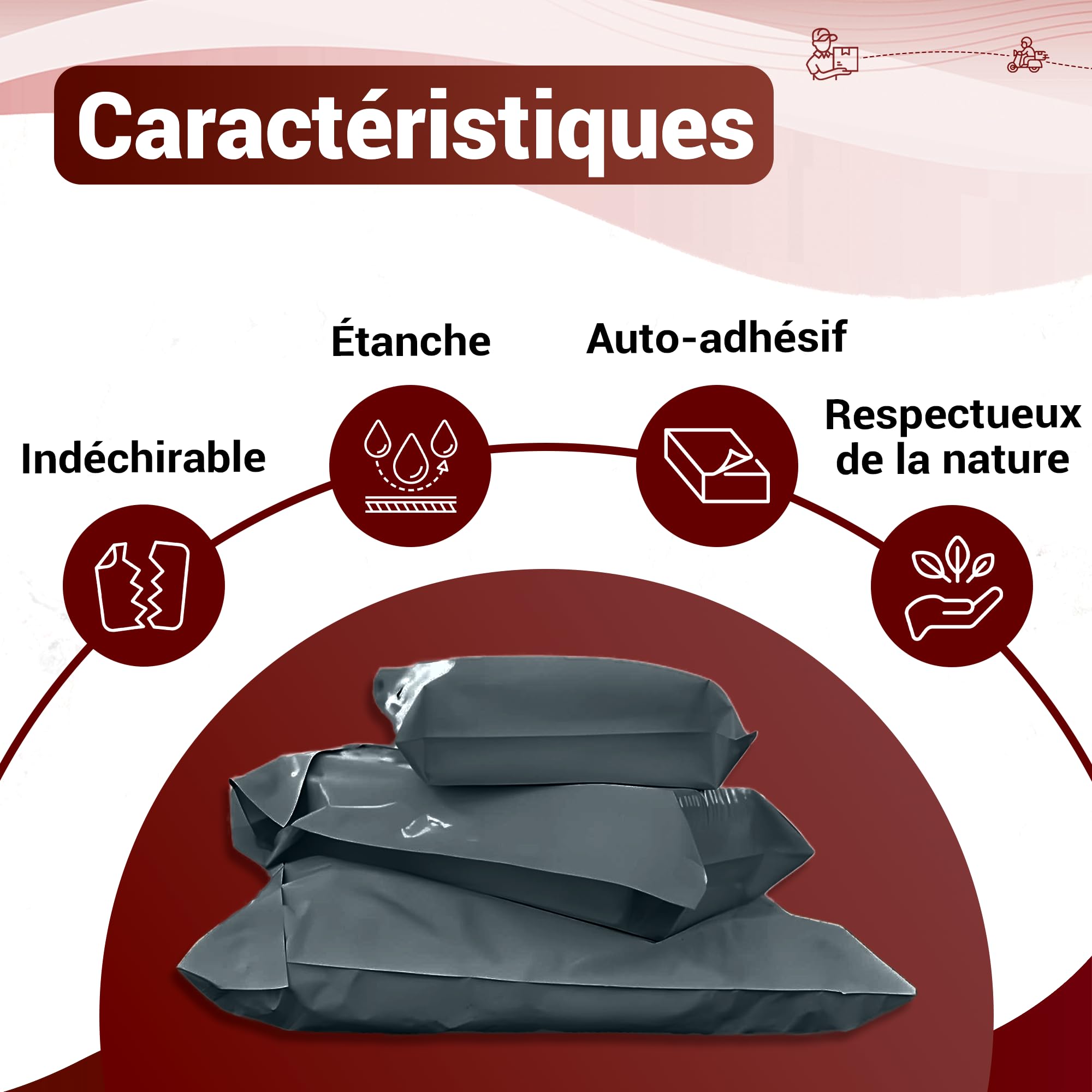 UGIX Buste per Spedizioni Vinted - Sacchetti Spedizione Opaqui Auto-adesivi, Pacchi per Spedizioni Vinted Vestiti, Scarpe,Libr i- Resistenti all'Acqua e Strappi - 30Pcs-3 Misure