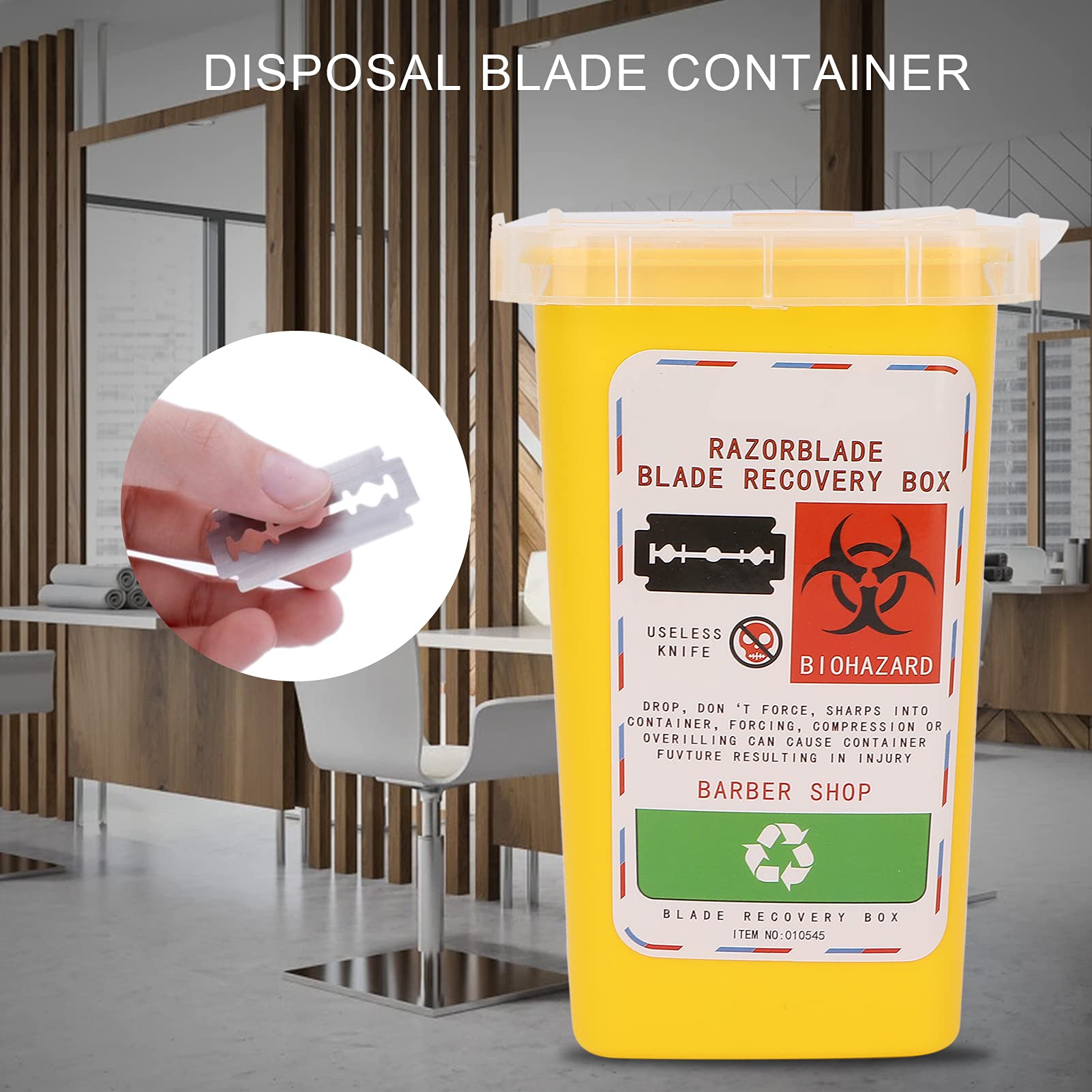 Contenitore smaltimento lame barba plastica dura giallo