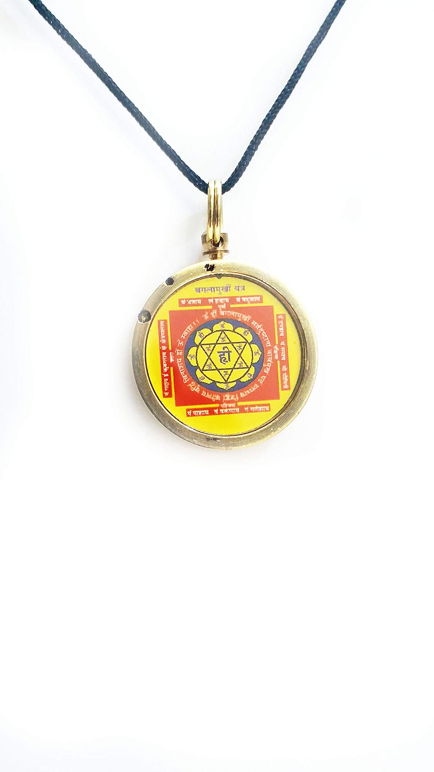 Brass Maa Bagalamukhi Yantra Brass Pendent Locket for Men & Women
