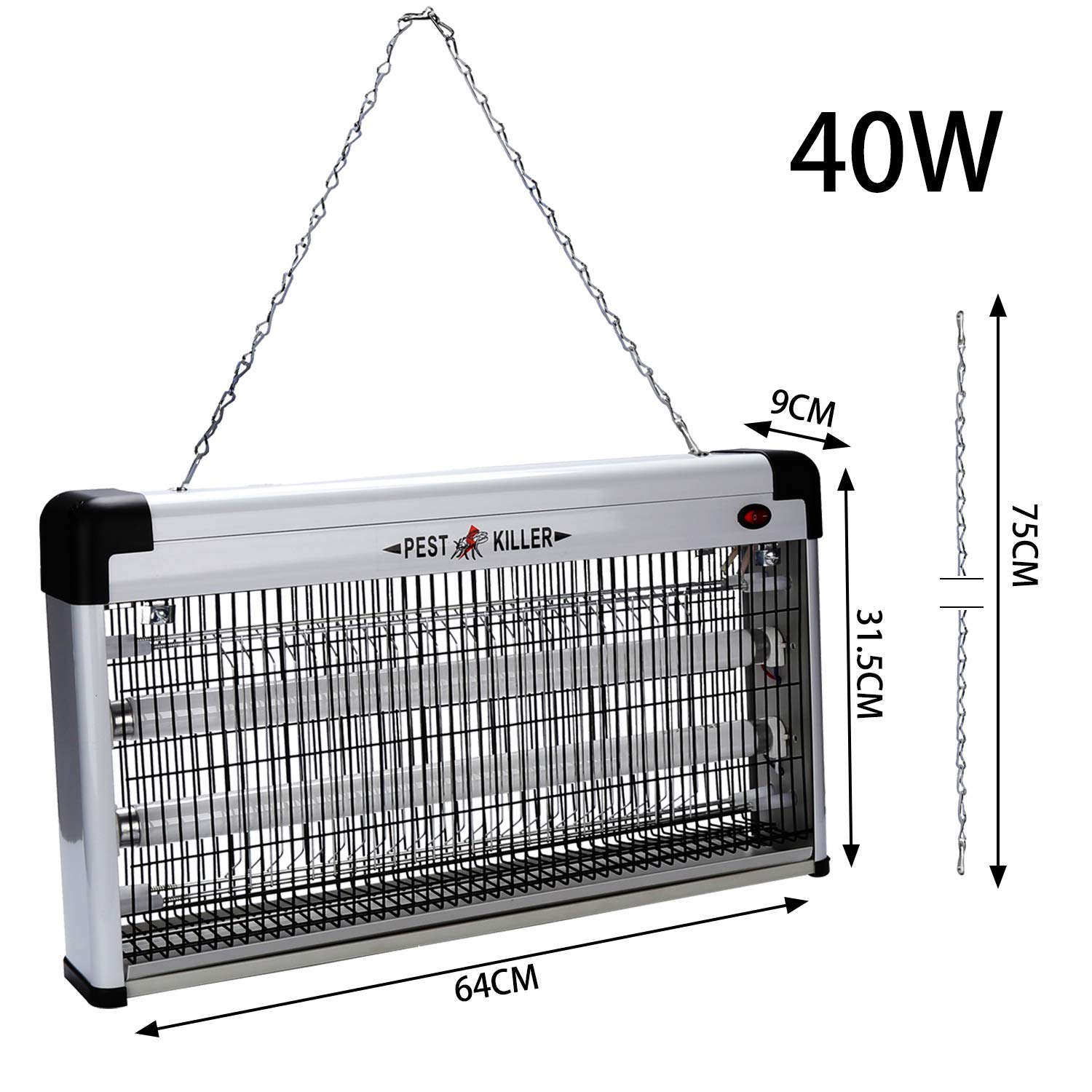 Elektryczna pułapka na owady, 40 W, lampa UV, skuteczna do redukcji latających owadów, do sypialni i ogrodu, brak toksycznych substancji chemicznych