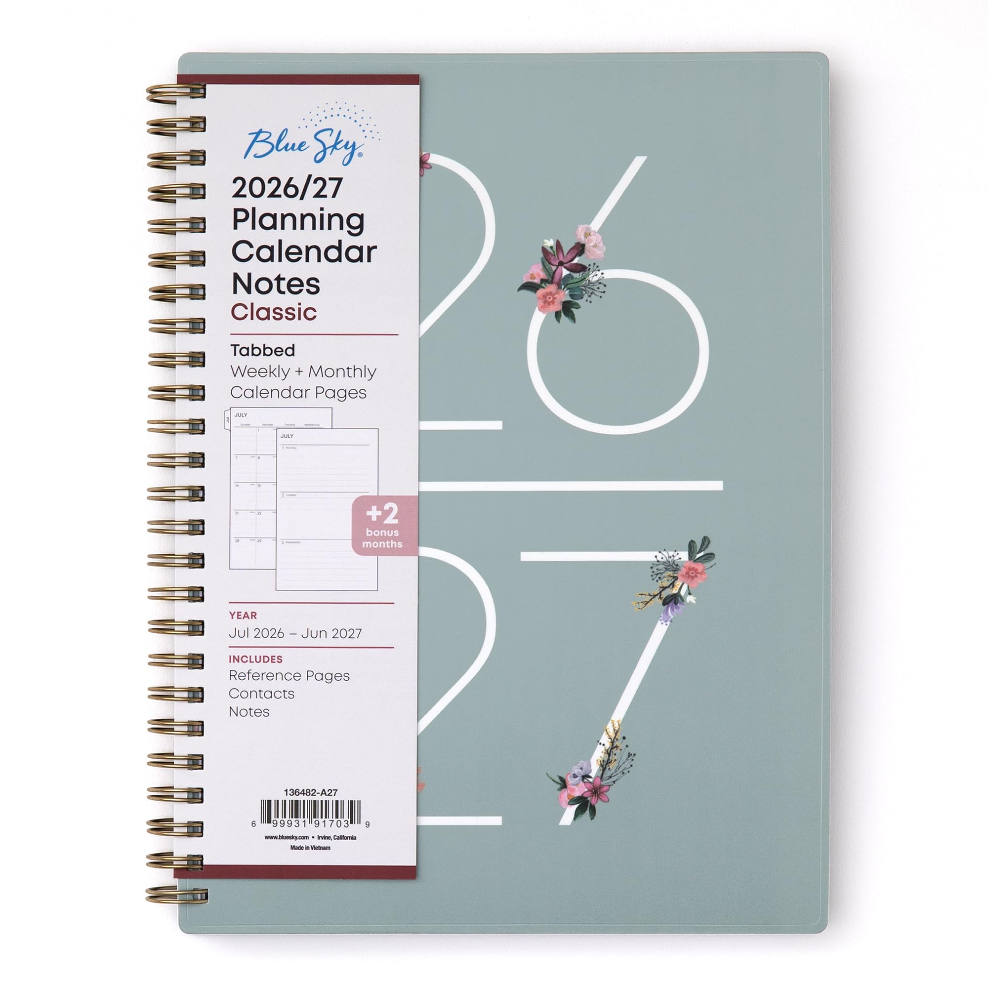 Calendario semanal y mensual con pestañas laminadas y 30 hojas de notas para organización 8