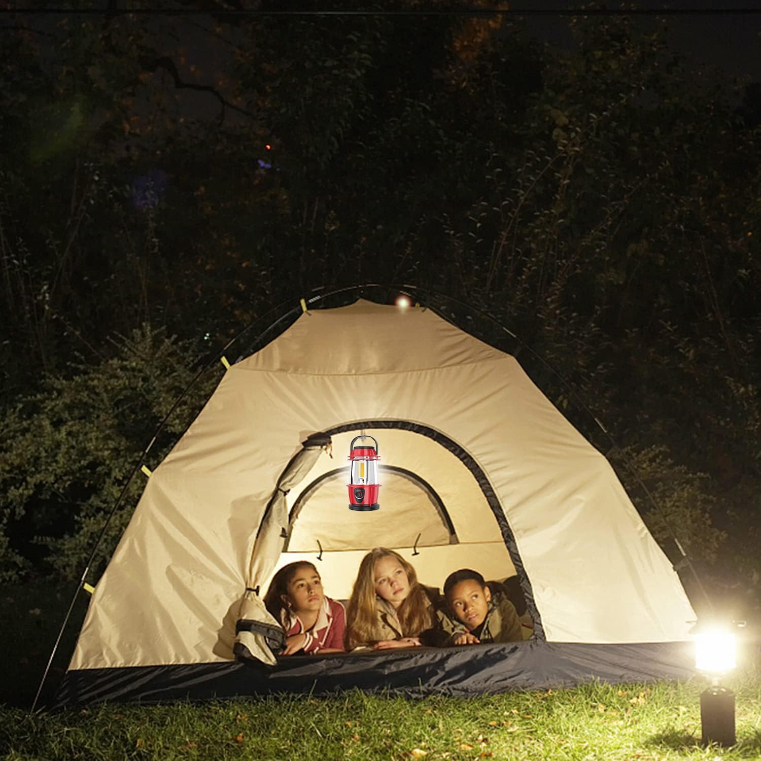Lanterna Da Campeggio LED Portatile, 300 Lumen, Alimentazione 3xAA, Regolazione Luminosità, Illuminazione 360°, Per Tenda Ed Emergenza - 4