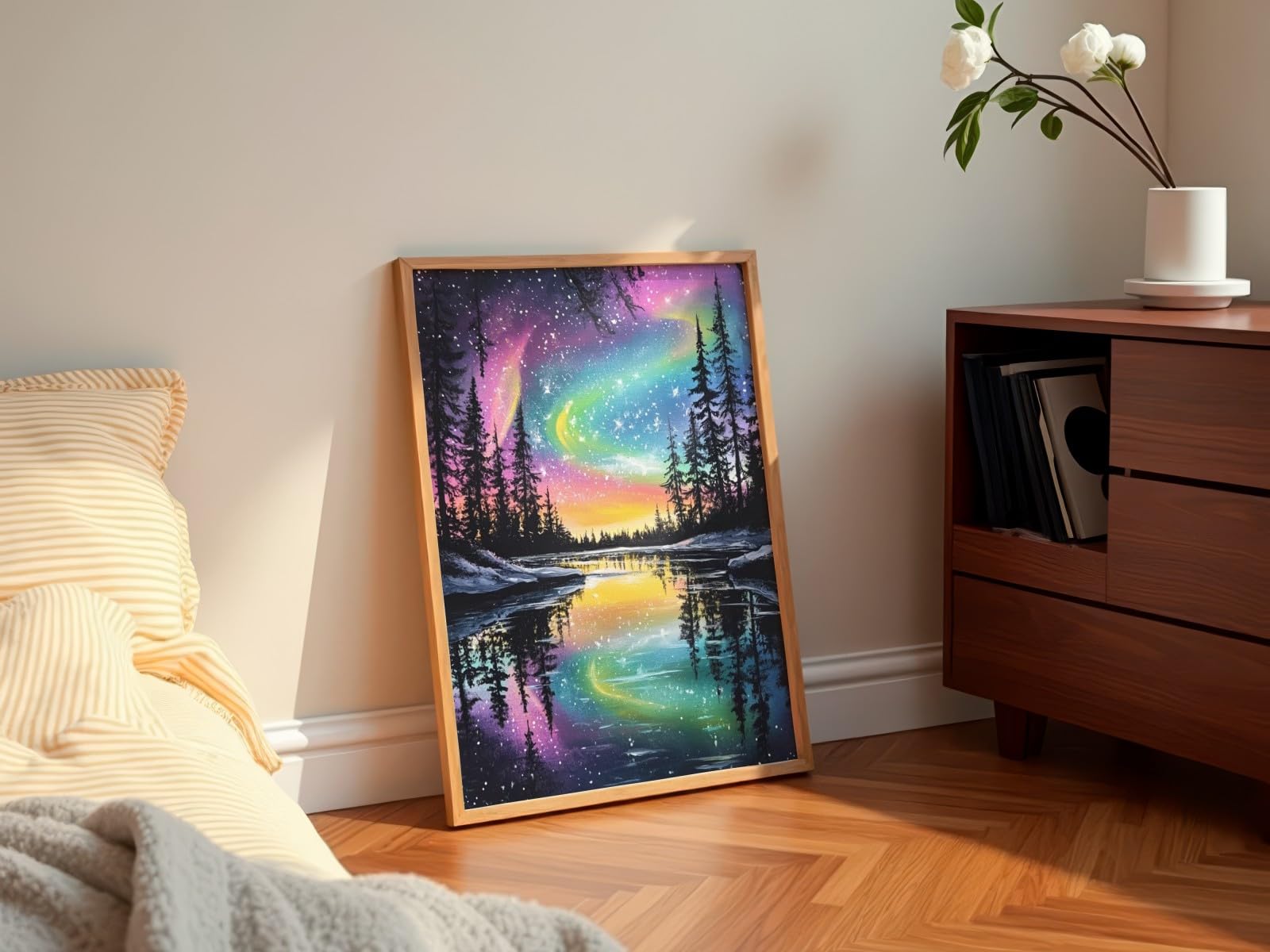 HKLIOPU Northern Lights Diamond Art Kits Adults,5D Diamond Painting Kits for Beginners Kids,Full Round Drill Gem Art Kits Crafts Home Decor 12x16Inch - Image 3