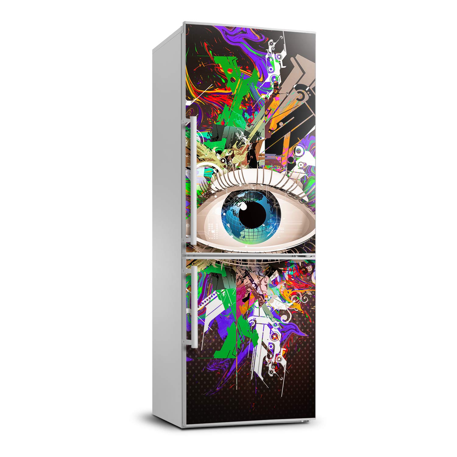 Pegatinas decorativas para nevera de cocina y salón con diseño abstracto de ojo Tulup