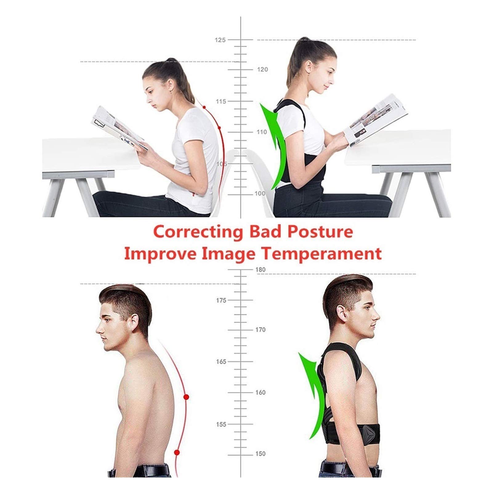 Corrector de Postura para la Espalda, Ajustable, para Hombres y Mujeres