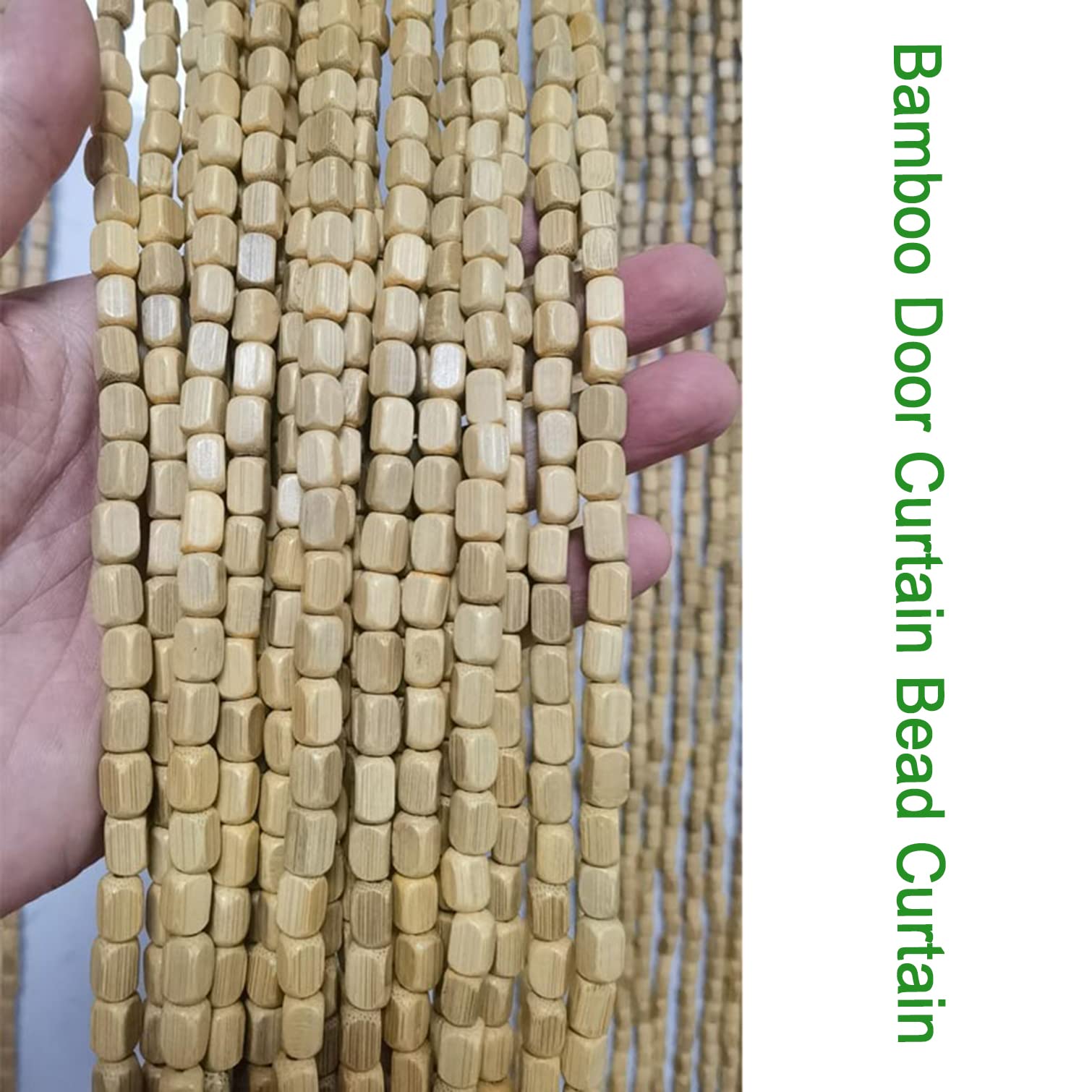 Rideau de Porte Bois Rideau de Perles Rideau,Rideau a Perles pour Porte Entrée Salon Chambre,Diviseur Décoration à Suspendre Panneau,Moustiquaire,Divise-pièce,Personnalisable (90 shares-W90xH120cm)
