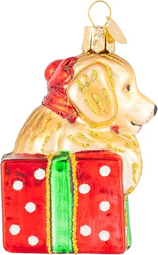 Miniatura 3 de Old World Christmas Adornos navideños Golden Retriever Puppy Glass Blown Adornos para árbol de Navidad