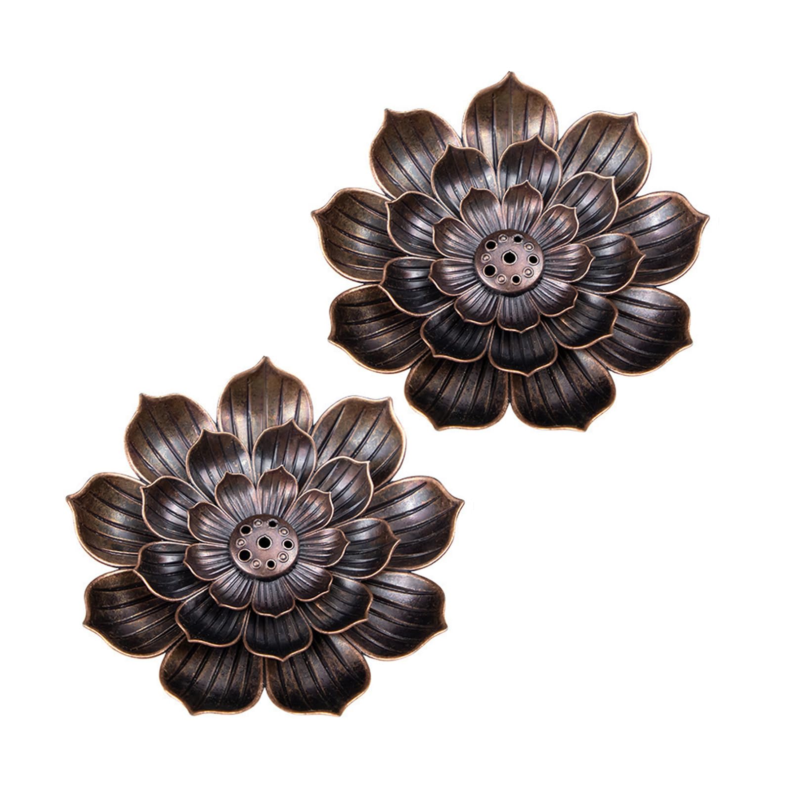 2pc Metal Alloy Incenses Holder Flower Incenses Burners Stick Holder for Yoga Home Decorations Burners