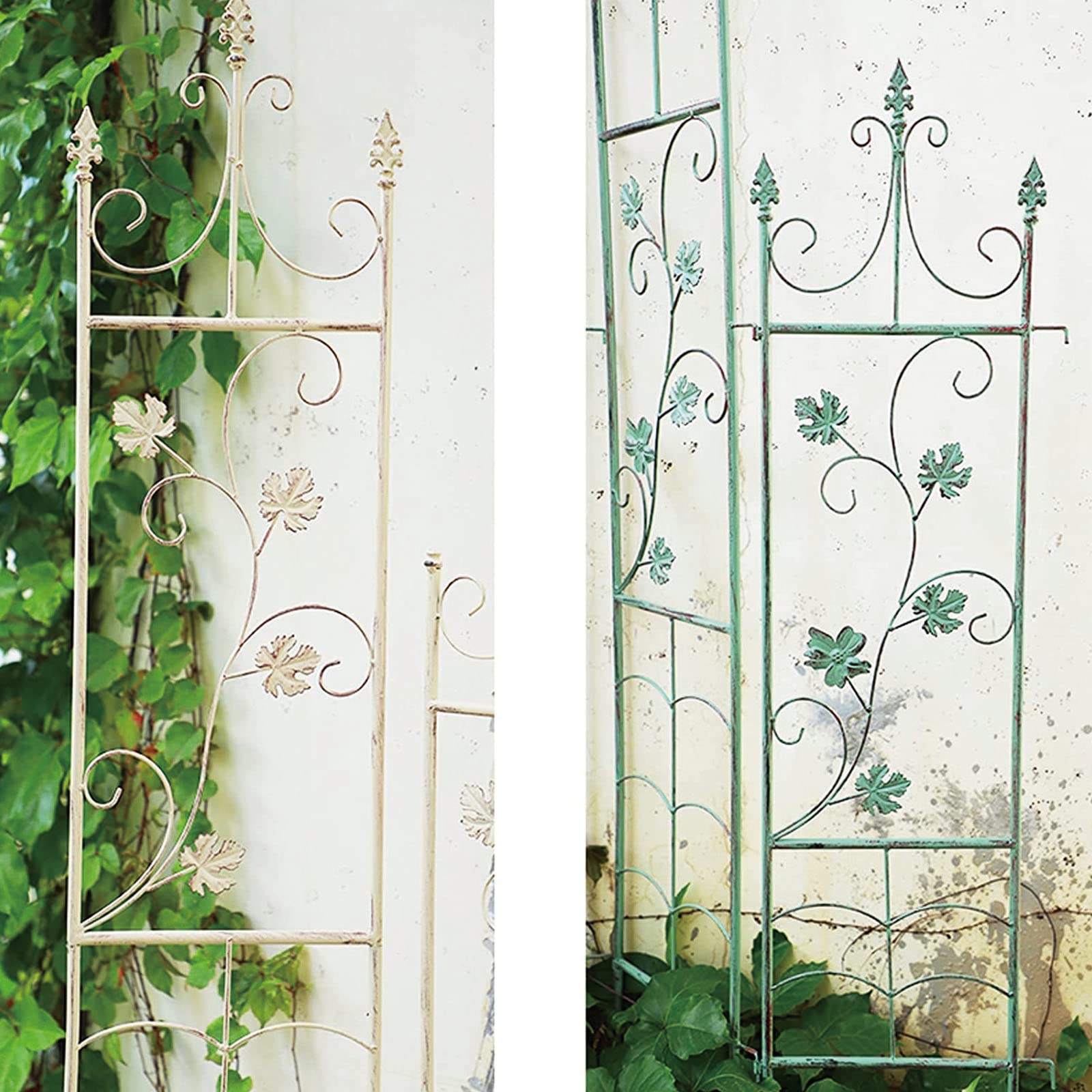Traliccio da giardino, in ferro nero, antiruggine, supporto decorativo per piante rampicanti e fiori, durevole ed elegante