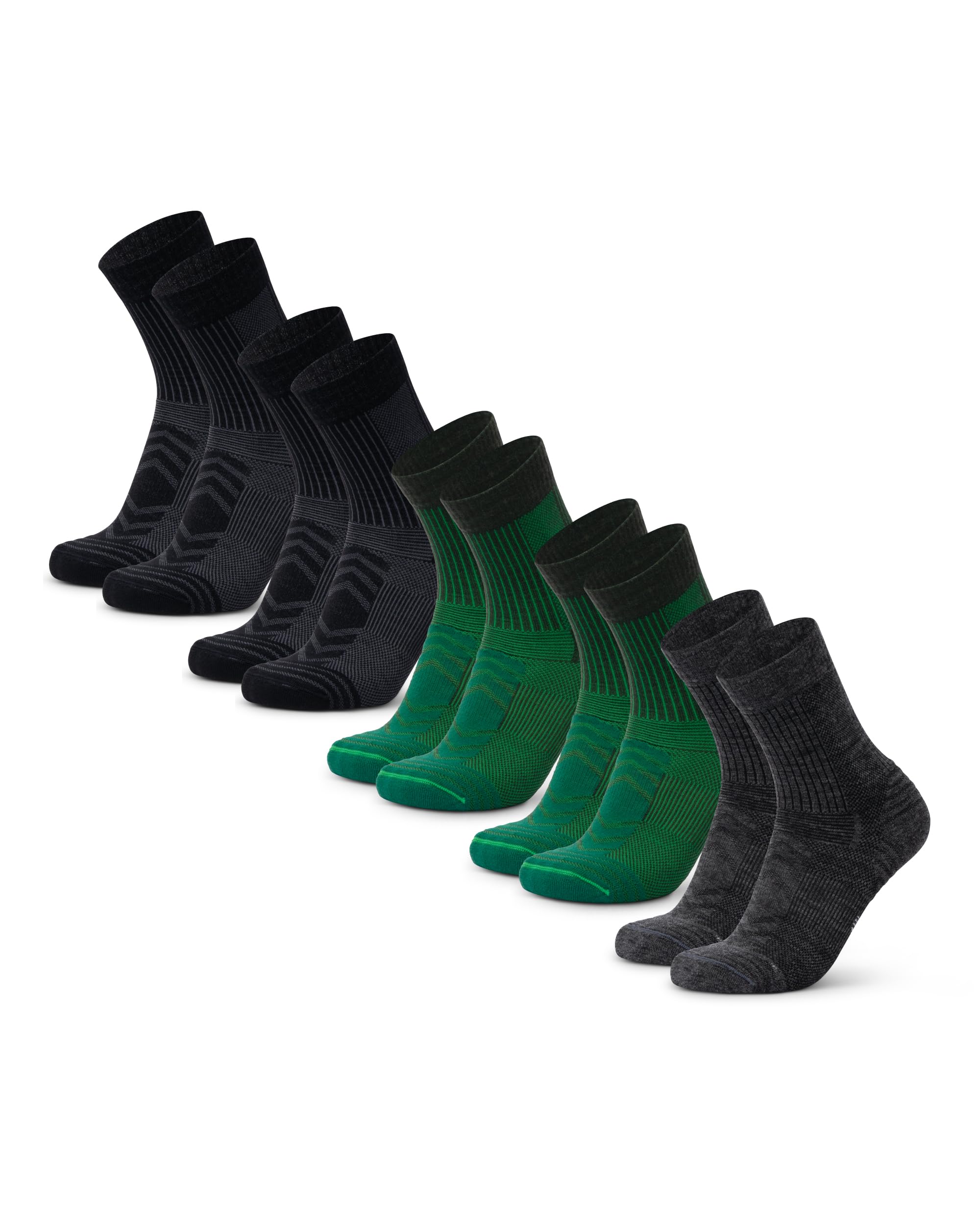 DANISH ENDURANCE Calze Trekking Leggere in Lana Merino, Anti-Vesciche, Traspiranti, da Uomo, Donna, Bambino, 1 o 5 Paia