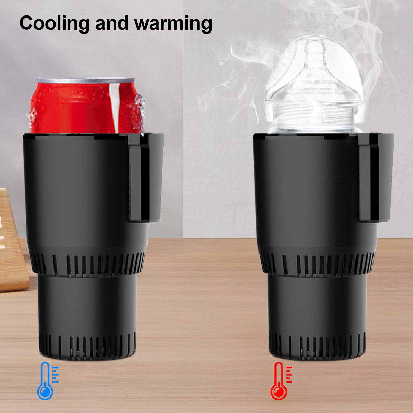 Porte-gobelet Refroidisseur de Voiture, Chauffe-Tasse Portable à Refroidissement Rapide pour Bureau, Maison, Véhicule avec Indicateur de Refroidissement