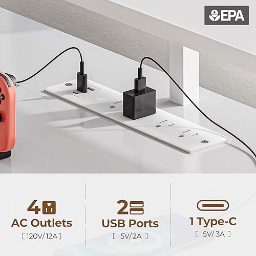 Miniatura 7 de Seventable Escritorio de computadora en forma de L con cajones, escritorio reversible para juegos con luces LED y puerto de carga, escritorio de