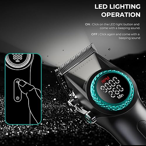 Miniatura 4 de VGR Juego de cortapelos profesional 3 en 1, recortadora de pelo, afeitadora de aluminio, kit de corte de pelo inalámbrico con potente motor