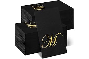 Elegant Black Napkins with Monogram for Weddings and Parties