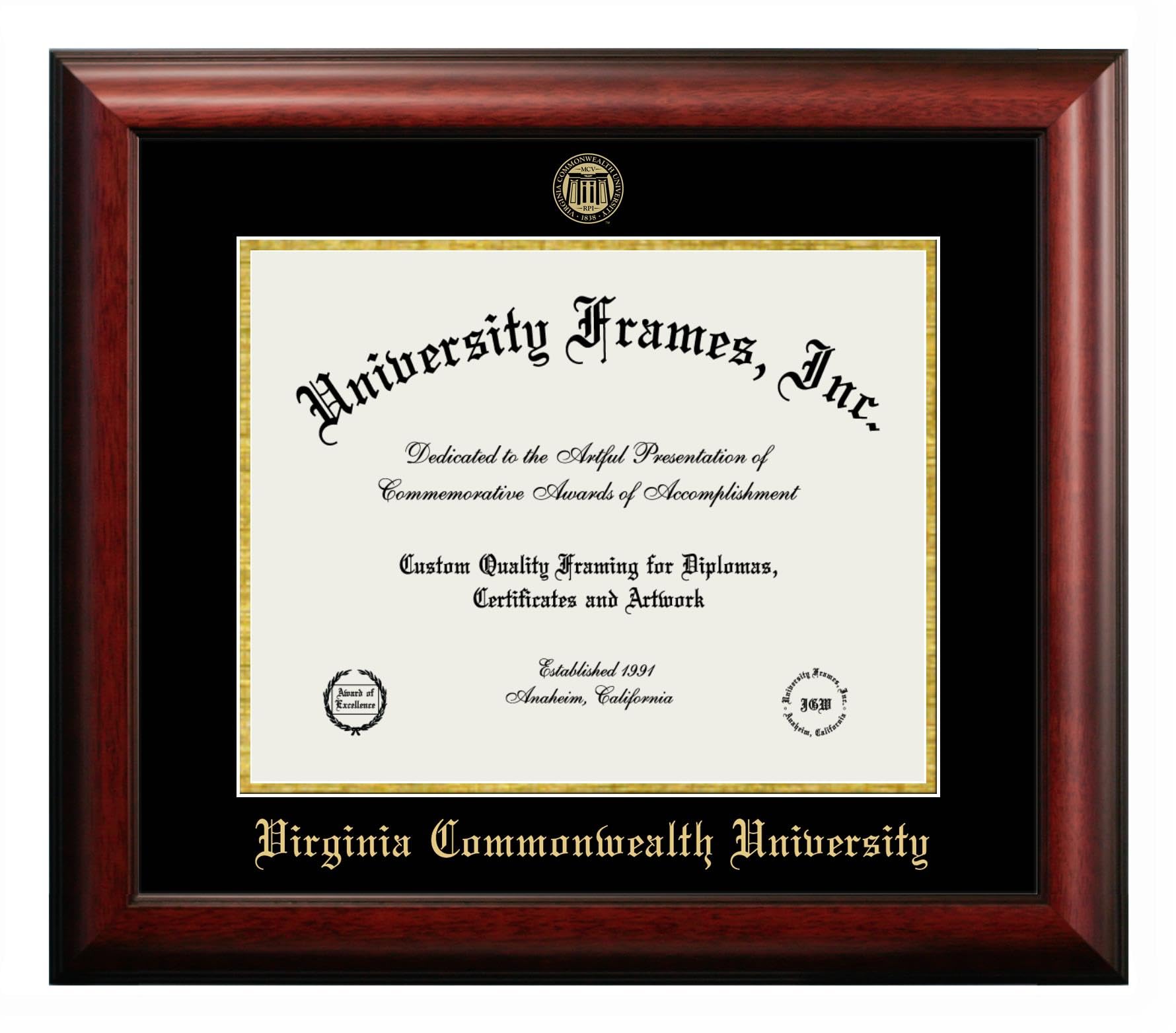 Campus Images Virginia Commonwealth UniversityGold Embossed Diploma Frame