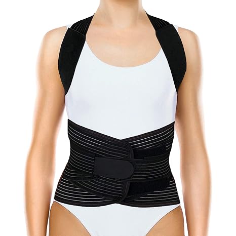 ORTONYX TLSO Full Back Support Brace with Removable Dorso-Lumbar Pad - Lightweight, Breathable - Pain Relief, Thoracic Kyphosis, Herniated Disc / ACHB5248-M