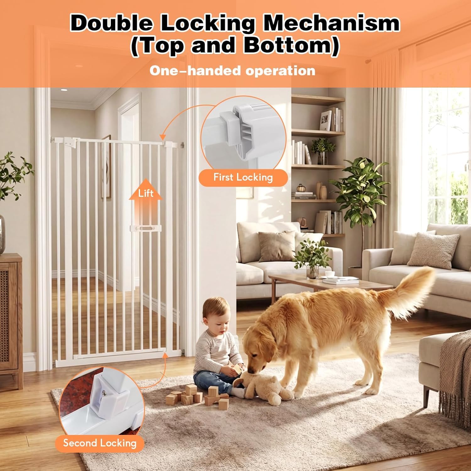 Hundeschutzgitter 180 Grad Schwenkbar Treppenschutzgitter Einhand Bedienung
