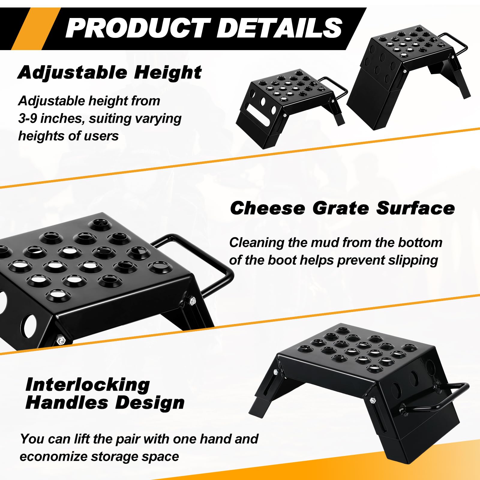 'DaisyInner 2 Pcs Moto Starting Block Aid Adjustable 3-9'' Starting Blocks Motorsport Foot Stool Dirt Bike Accessories for E Bikes Youth Moto Crossers Touring Motorcycles'