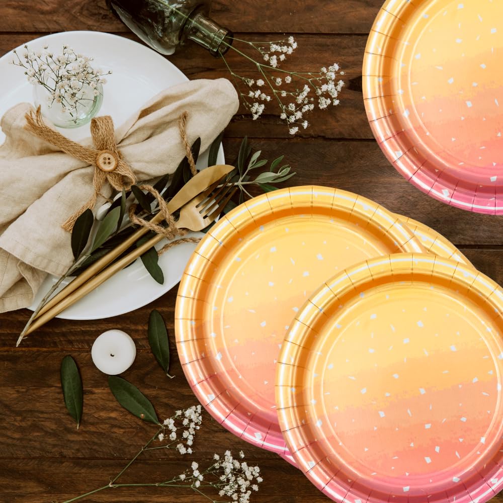 Piatti Di Carta Oro Rosa 23 Cm, Confezione Da 8 Pezzi, Usa E Getta Per Feste E Buffet, Eleganti E Pratici