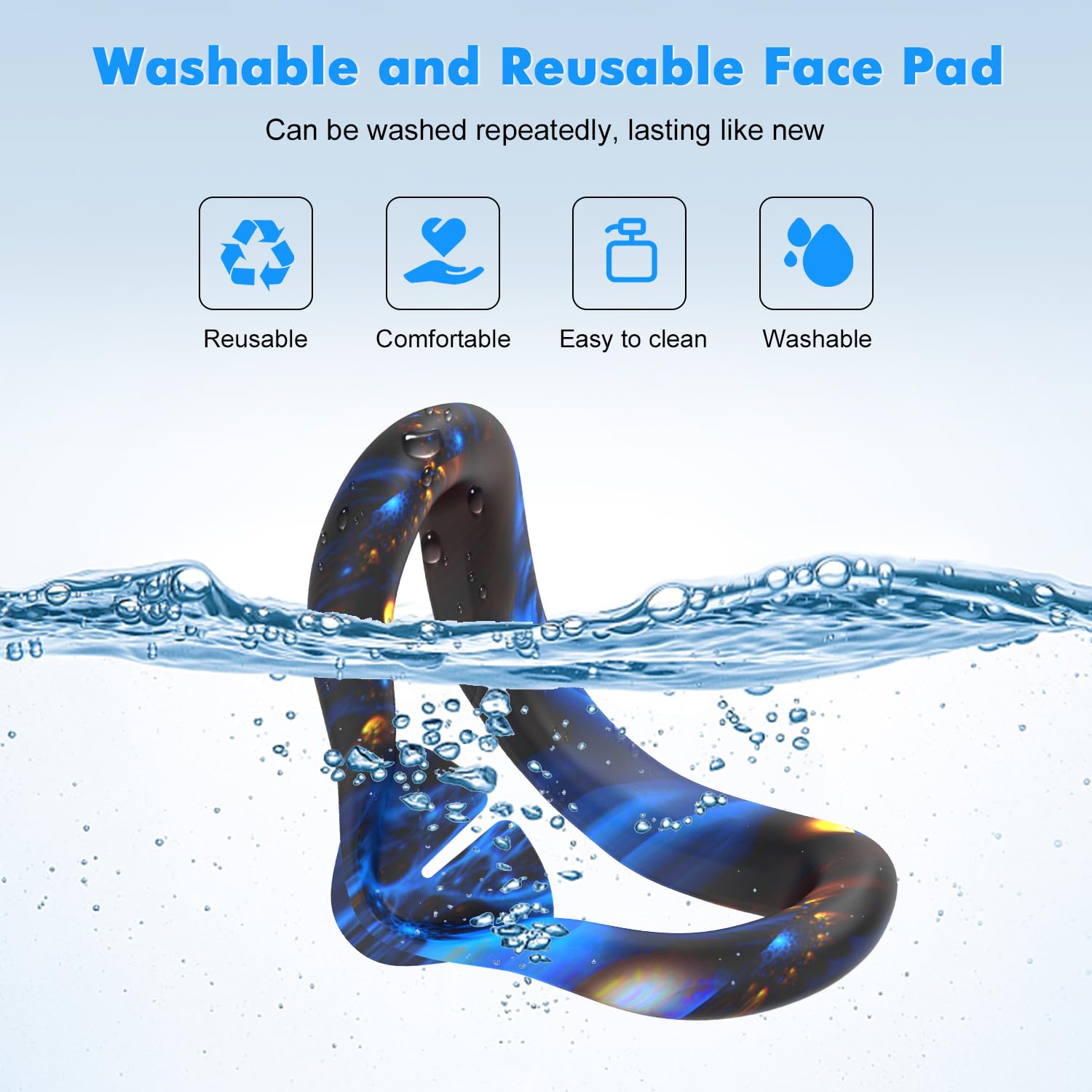 Tyasoleil Accessories Compatible with Oculus Quest 3, Silicone Cover Set VR Accessory Set, Include Controller Grip Leather Cover, VR Shell Cover, Face Cover, Lens Cover (Blaze Blue) — view 6