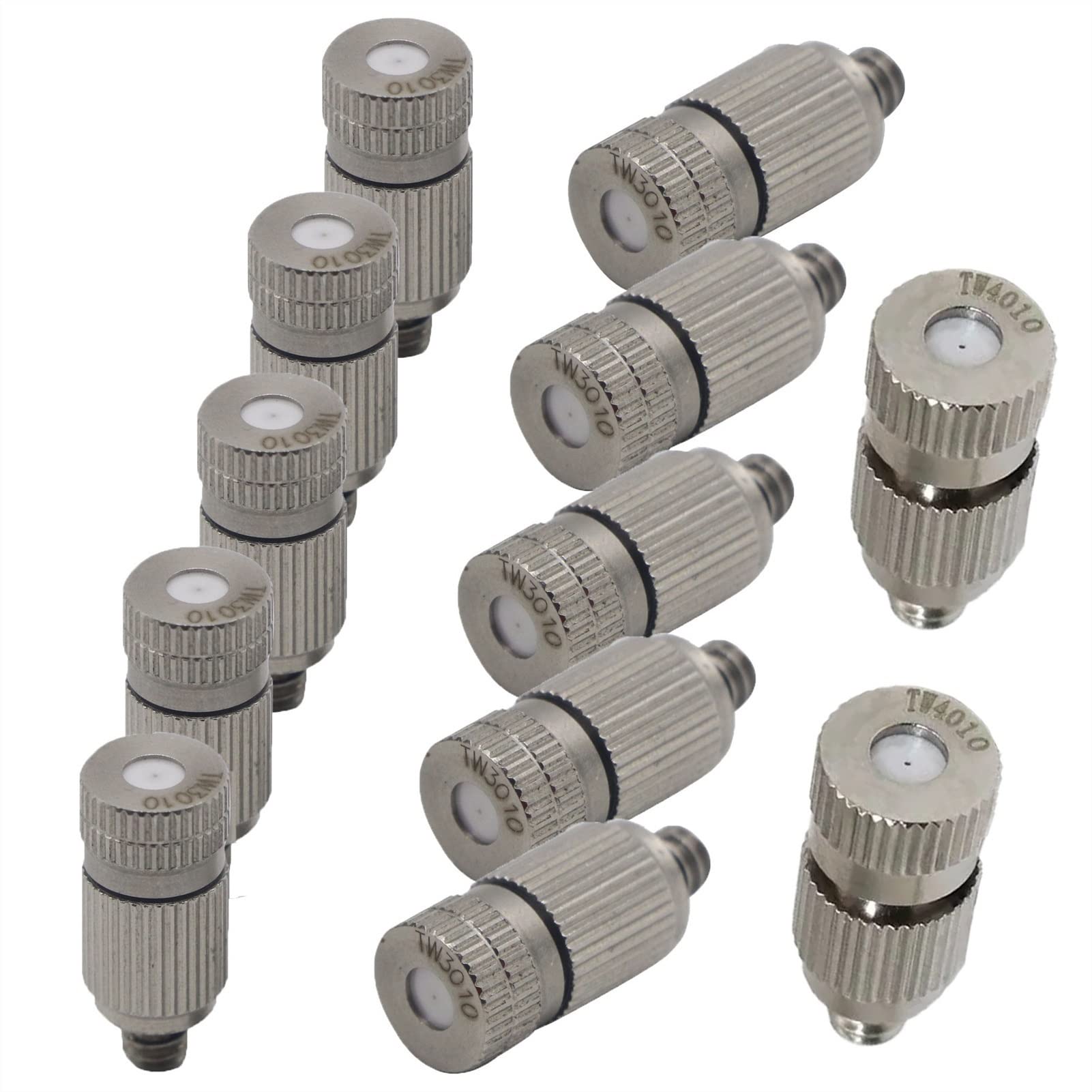 Boquillas de nebulización para patios, Boquilla de microniebla alta presión latón, 24 Uds., 0,1-1,0mm, conector rápido 3/8 pulgadas, rosca 3/16